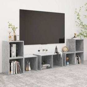 Muebles de salón 6 piezas madera de ingeniería gris hormigón en Muebles TV | Comprar online en Foru.es