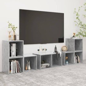 Muebles de salón 6 piezas madera de ingeniería gris hormigón en Muebles TV | Comprar online en Foru.es