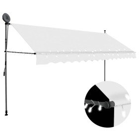 Toldo manual retráctil con LED crema 400 cm en Toldos | Comprar online en Foru.es