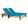 Tumbona con cojines para 2 personas bambú by vidaXL, Loungers - Ref: Foro24-3063949, Price: 351,69 €, Discount: %