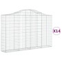 Cestas gaviones 14 uds forma de arco hierro 200x30x120/140 cm de vidaXL, Maceteros y jardineras - Ref: Foro24-3145463, Precio...