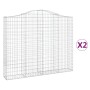 Cestas gaviones 2 uds forma de arco hierro 200x30x160/180 cm de vidaXL, Maceteros y jardineras - Ref: Foro24-3145493, Precio:...
