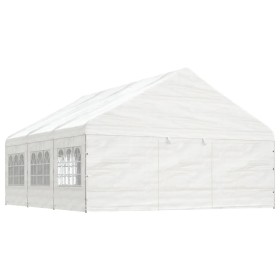 Cenador con techo polietileno blanco 6,69x5,88x3,75 m de vidaXL, Carpas y cenadores - Ref: Foro24-3155495, Precio: 519,51 €, ...