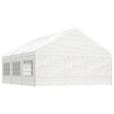 Cenador con techo polietileno blanco 6,69x5,88x3,75 m de vidaXL, Carpas y cenadores - Ref: Foro24-3155495, Precio: 519,51 €, ...