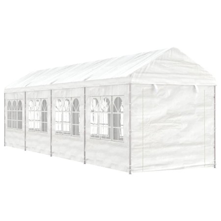 Cenador con techo polietileno blanco 8,92x2,28x2,69 m de vidaXL, Carpas y cenadores - Ref: Foro24-3155480, Precio: 379,60 €, ...