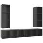 Muebles de salón de pared 4 pzas madera ingeniería gris brillo de vidaXL, Muebles TV - Ref: Foro24-3079888, Precio: 195,72 €,...