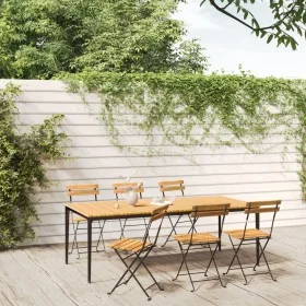 Sillas de jardín plegables 6 uds madera maciza acacia y acero de vidaXL, Sillas de jardín - Ref: Foro24-3152106, Precio: 245,...