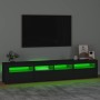 Mueble de TV con luces LED Negro 210x35x40 cm de vidaXL, Muebles TV - Ref: Foro24-3152731, Precio: 176,07 €, Descuento: %