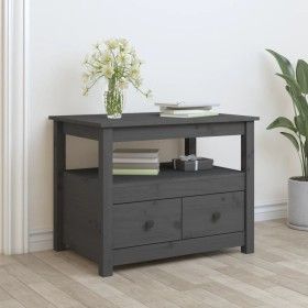 Mesa de centro de madera maciza de pino gris 71x49x55 cm de vidaXL, Mesas de centro - Ref: Foro24-820938, Precio: 106,42 €, D...