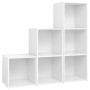 Juego de mueble para TV de 3 piezas madera contrachapada blanco en Muebles TV | Comprar online en Foru.es
