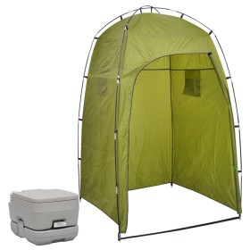 Inodoro portátil para camping con tienda 10+10 L de vidaXL, Duchas y retretes portátiles - Ref: Foro24-3081890, Precio: 135,8...