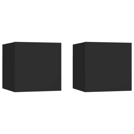 Mesitas de noche 2 uds madera ingeniería negro 30,5x30x30 cm de vidaXL, Mesitas de noche - Ref: Foro24-3079710, Precio: 49,36...