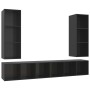 Muebles de salón de pared 4 pzas madera ingeniería negro brillo de vidaXL, Muebles TV - Ref: Foro24-3079887, Precio: 195,72 €...