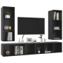 Muebles de salón de pared 4 pzas madera ingeniería negro brillo de vidaXL, Muebles TV - Ref: Foro24-3079887, Precio: 195,72 €...