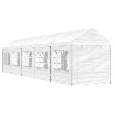 Cenador con techo polietileno blanco 11,15x2,28x2,69 m de vidaXL, Carpas y cenadores - Ref: Foro24-3155481, Precio: 448,79 €,...