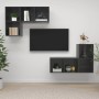 Muebles de salón de pared 4 pzas madera ingeniería gris brillo de vidaXL, Muebles TV - Ref: Foro24-3079843, Precio: 145,99 €,...