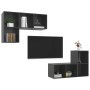 Muebles de salón de pared 4 pzas madera ingeniería gris brillo de vidaXL, Muebles TV - Ref: Foro24-3079843, Precio: 145,99 €,...