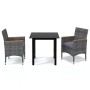 Juego muebles jardín 3 pzas con cojines ratán sintético gris de vidaXL, Conjuntos de jardín - Ref: Foro24-3095003, Precio: 28...