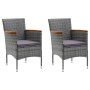Juego muebles jardín 3 pzas con cojines ratán sintético gris de vidaXL, Conjuntos de jardín - Ref: Foro24-3095003, Precio: 28...