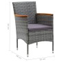 Juego muebles jardín 3 pzas con cojines ratán sintético gris de vidaXL, Conjuntos de jardín - Ref: Foro24-3095003, Precio: 28...