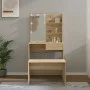 Set de tocador con LED madera contrachapada roble Sonoma de vidaXL, Tocadores para dormitorios - Ref: Foro24-3114109, Precio:...