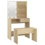 Set de tocador con LED madera contrachapada roble Sonoma de vidaXL, Tocadores para dormitorios - Ref: Foro24-3114109, Precio:...