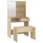Set de tocador con LED madera contrachapada roble Sonoma de vidaXL, Tocadores para dormitorios - Ref: Foro24-3114109, Precio:...