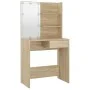 Set de tocador con LED madera contrachapada roble Sonoma de vidaXL, Tocadores para dormitorios - Ref: Foro24-3114109, Precio:...