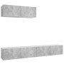 Set de muebles de salón 3 pzas madera ingeniería gris hormigón de vidaXL, Muebles TV - Ref: Foro24-3079123, Precio: 143,98 €,...