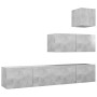 Set de muebles de salón 4 pzas madera ingeniería gris hormigón de vidaXL, Muebles TV - Ref: Foro24-3079156, Precio: 131,68 €,...