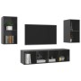 Muebles de salón de pared 4 pzas madera ingeniería gris brillo de vidaXL, Muebles TV - Ref: Foro24-3079879, Precio: 145,99 €,...