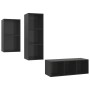 Set de mueble para TV 3 pzas madera contrachapada negro brillo de vidaXL, Muebles TV - Ref: Foro24-3079734, Precio: 136,95 €,...