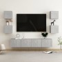 Set de muebles de salón 6 pzas madera ingeniería gris hormigón de vidaXL, Muebles TV - Ref: Foro24-3079082, Precio: 155,27 €,...