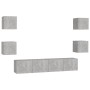 Set de muebles de salón 6 pzas madera ingeniería gris hormigón de vidaXL, Muebles TV - Ref: Foro24-3079082, Precio: 155,27 €,...