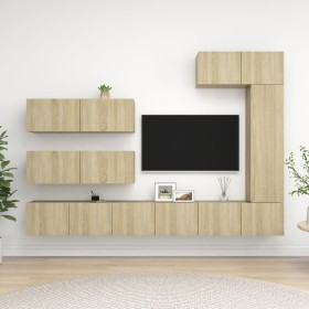 Juego de muebles de salón 7 piezas roble Sonoma de vidaXL, Muebles TV - Ref: Foro24-3079032, Precio: 352,45 €, Descuento: %