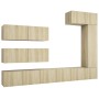Juego de muebles de salón 7 piezas roble Sonoma de vidaXL, Muebles TV - Ref: Foro24-3079032, Precio: 352,45 €, Descuento: %