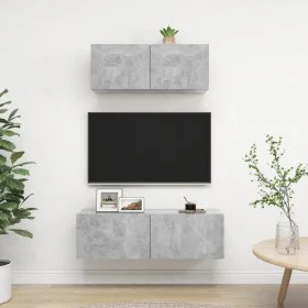 Set de muebles de salón 2 pzas madera ingeniería gris hormigón de vidaXL, Muebles TV - Ref: Foro24-3079122, Precio: 83,91 €, ...