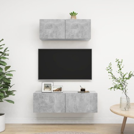 Set de muebles de salón 2 pzas madera ingeniería gris hormigón de vidaXL, Muebles TV - Ref: Foro24-3079122, Precio: 87,02 €, ...