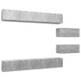 Set de muebles de salón 6 pzas madera ingeniería gris hormigón de vidaXL, Muebles TV - Ref: Foro24-3079148, Precio: 263,32 €,...