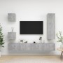Set muebles de salón TV 5 pzas madera ingeniería gris hormigón de vidaXL, Muebles TV - Ref: Foro24-3079117, Precio: 191,00 €,...