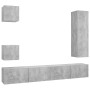 Set muebles de salón TV 5 pzas madera ingeniería gris hormigón de vidaXL, Muebles TV - Ref: Foro24-3079117, Precio: 191,00 €,...