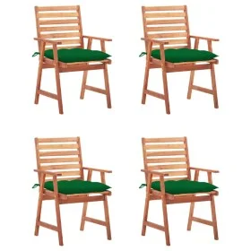 Sillas comedor de jardín y cojines 4 uds madera maciza acacia de vidaXL, Sillas de jardín - Ref: Foro24-3078340, Precio: 301,...