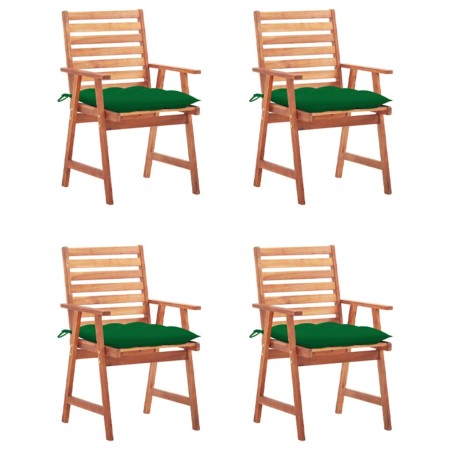 Sillas comedor de jardín y cojines 4 uds madera maciza acacia de vidaXL, Sillas de jardín - Ref: Foro24-3078340, Precio: 307,...
