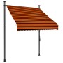 Toldo manual retráctil con LED naranja y marrón 150 cm en Toldos | Comprar online en Foru.es