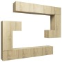 Set de muebles para TV 8 pzas madera contrachapada roble Sonoma de vidaXL, Muebles TV - Ref: Foro24-3079040, Precio: 331,77 €...