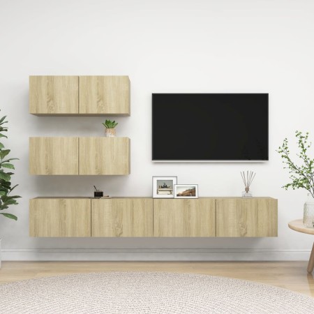 Juego de muebles de salón 4 piezas roble Sonoma de vidaXL, Muebles TV - Ref: Foro24-3079026, Precio: 164,73 €, Descuento: %