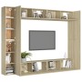 Set de muebles salón TV 8 pzas madera ingeniería roble Sonoma de vidaXL, Muebles TV - Ref: Foro24-3078985, Precio: 372,70 €, ...