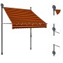 Toldo manual retráctil con LED naranja y marrón 150 cm en Toldos | Comprar online en Foru.es