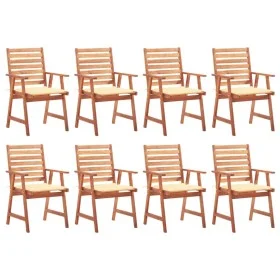 Sillas comedor de jardín y cojines 8 uds madera maciza acacia de vidaXL, Sillas de jardín - Ref: Foro24-3078376, Precio: 555,...