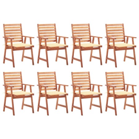 Sillas comedor de jardín y cojines 8 uds madera maciza acacia de vidaXL, Sillas de jardín - Ref: Foro24-3078376, Precio: 588,...